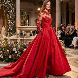 Luxurious Designer Runway Couture Party Prom Wedding Evening Cocktail Gown Dress